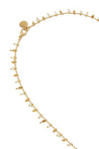 Serti Poncherie Long Necklace, 24k Gold-Plated Brass & Mother of Pearl